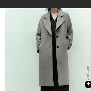 A gray dress coat